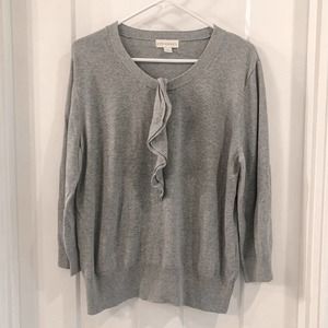 Appleseed’s Grey Ruffle Lightweight Sweater XL
